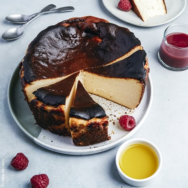 Cheesecake basque ou burnt cheesecake à l’huile d’olive