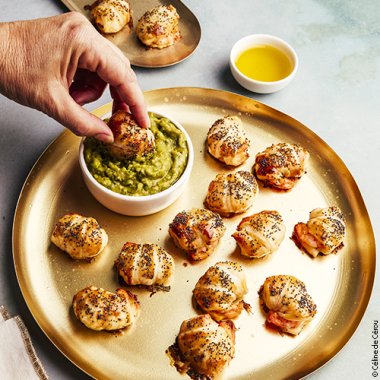 Gambas croustillantes au guacamole et huile d'olive