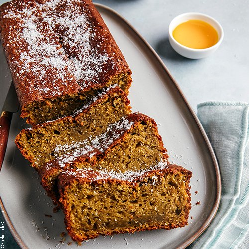 Gâteau moelleux matcha, coco, huile d'olive