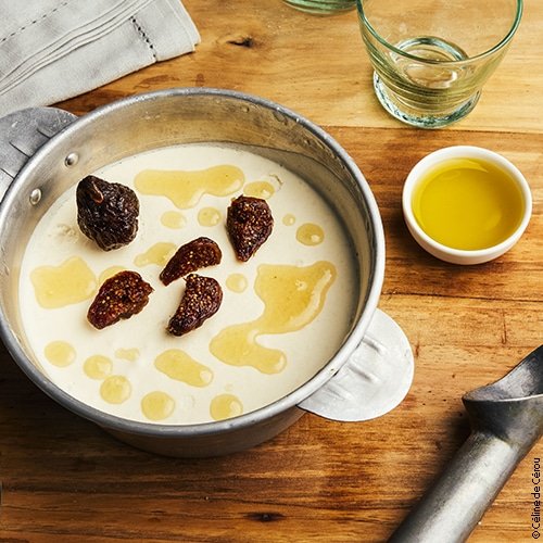 Glace maison figue-miel-huile d'olive