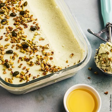Glace maison pistache-huile d'olive
