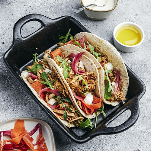 Tacos de porc effiloché méditerranéen