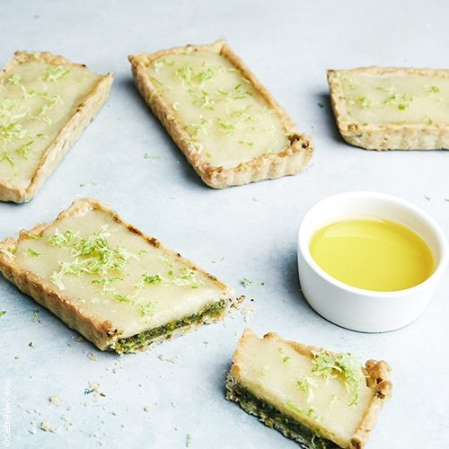 Tartelettes pistache – citron vert - huile d'olive
