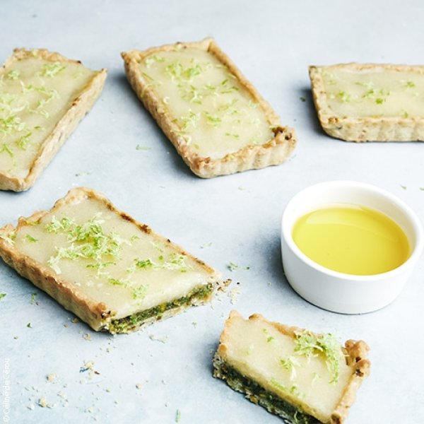 Tartelettes pistache – citron vert - huile d'olive