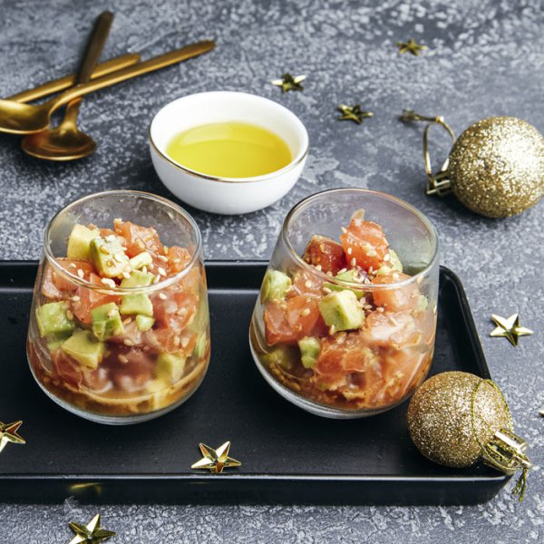 Tartare de saumon aux agrumes, version asiatique