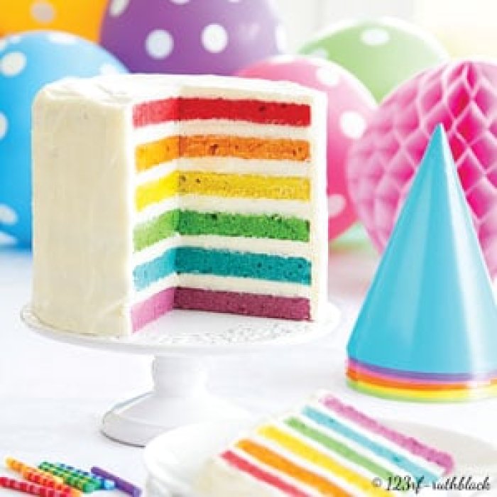 Rainbow cake à l'huile d'olive
