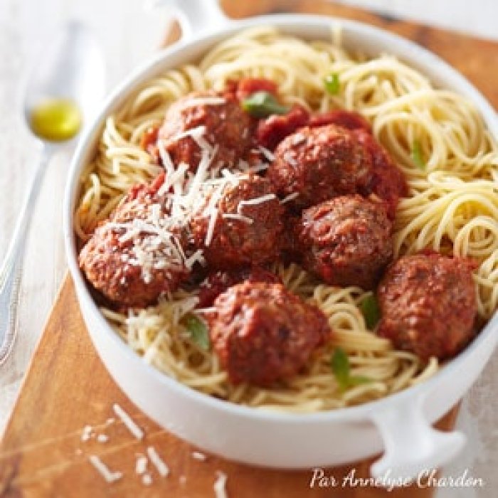 Spaghettis aux boulettes de viande