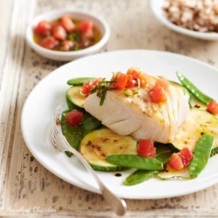 Dos de cabillaud, sauce vierge