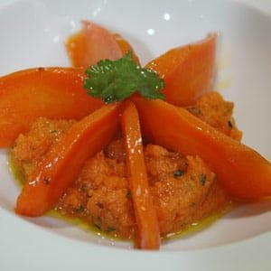 Duo de carottes, huile d'olive goût à l'ancienne