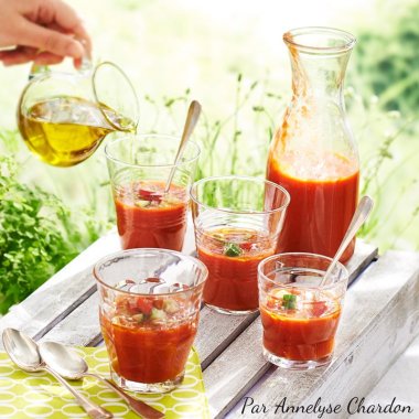 Gaspacho à l'huile d'olive goût à l'ancienne