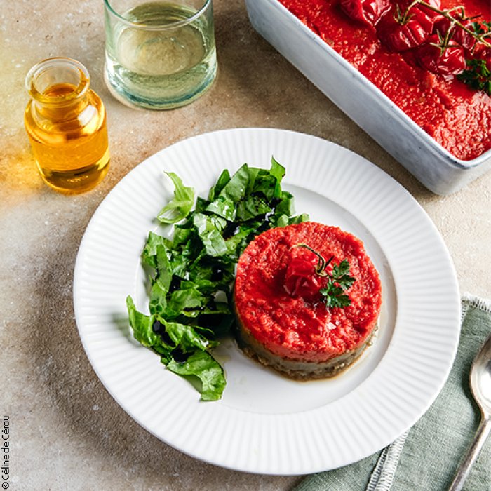 Aubergine et tomate en terrine