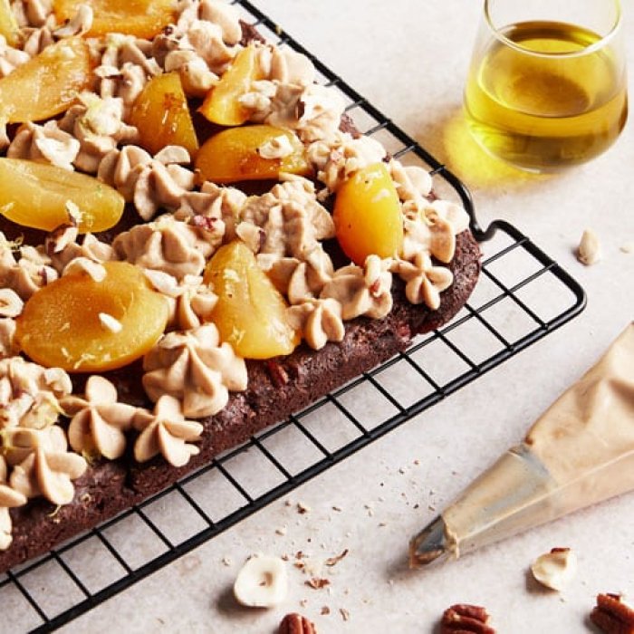 Brownie abricot-praliné