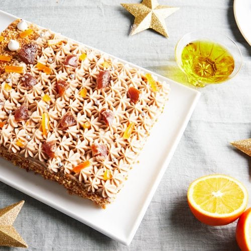 Bûche châtaigne-orange