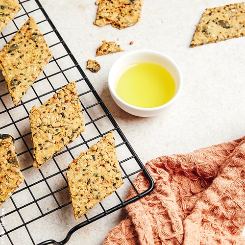 Crackers aux graines et à l’huile d’olive sans gluten