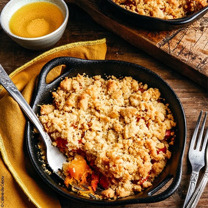 Crumble salé aux courges butternut et potimarron