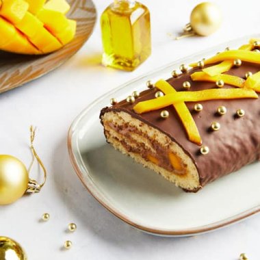 Bûche mangue-chocolat