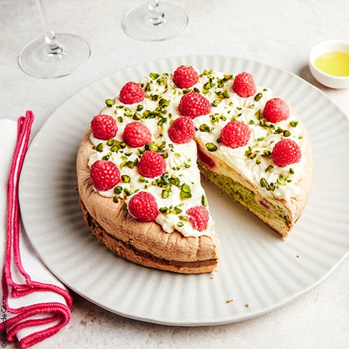Gâteau nuage framboise-pistache