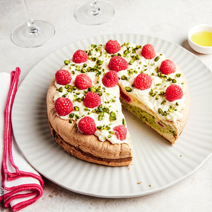 Gâteau nuage framboise-pistache