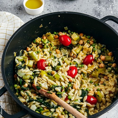 One pot orzo pasta aux légumes
