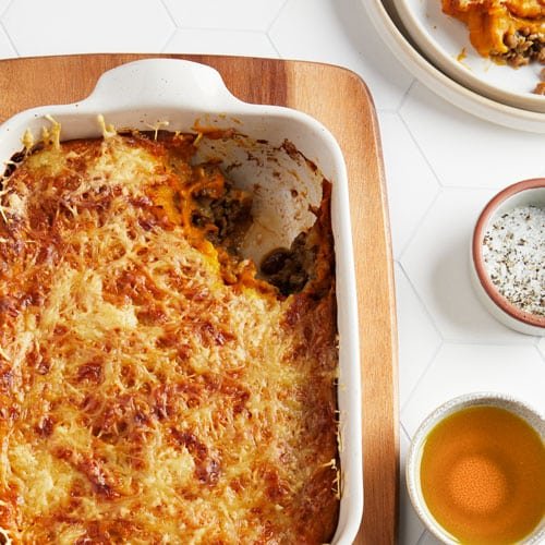 Hachis parmentier de boeuf, butternut et potimarron
