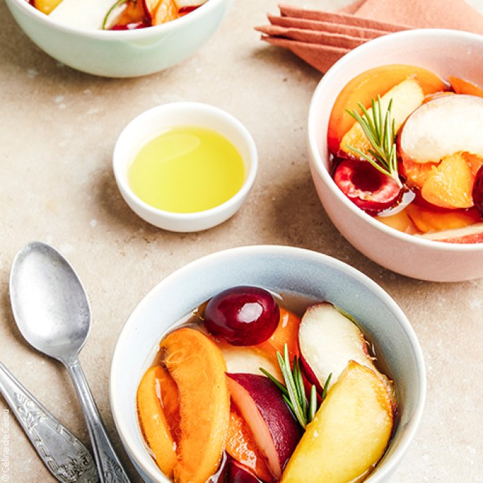 Salade de fruits d'été et sa soupe