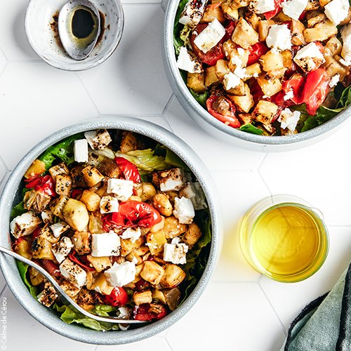 Salade aubergine - tomate - feta