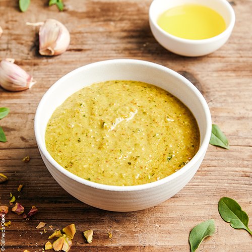 Sauce pistache-pamplemousse-huile d'olive