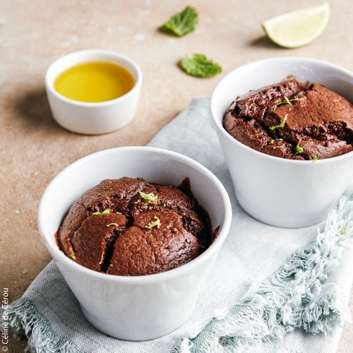 Soufflés chocolat – menthe – citron vert