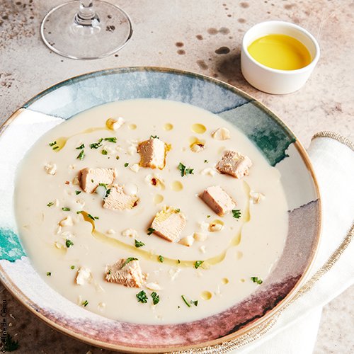 Velouté de haricots blancs au foie gras