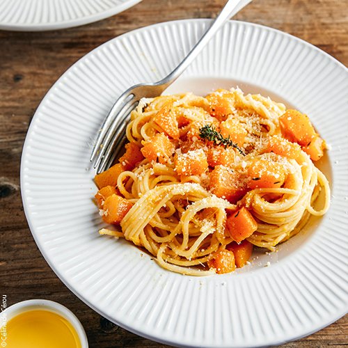 Spaghetti à la crème de butternut