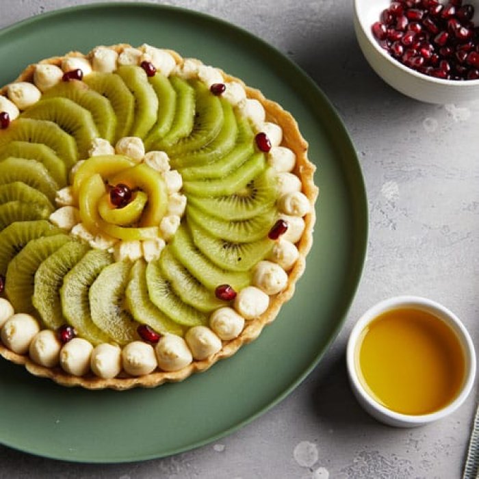 Tarte kiwi-grenade, ganache montée