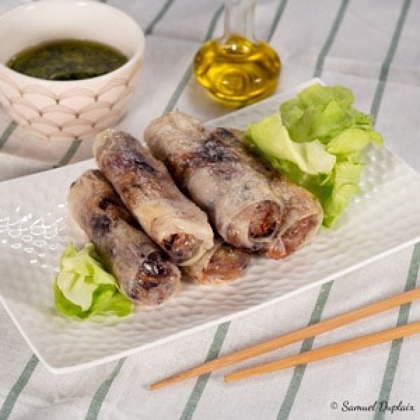 Nems au porc et aux olives noires