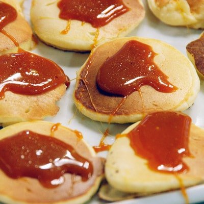 Pancakes et caramel à l'huile d'olive