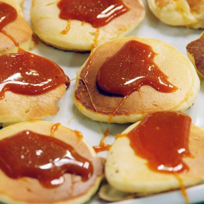 Pancakes et caramel à l'huile d'olive