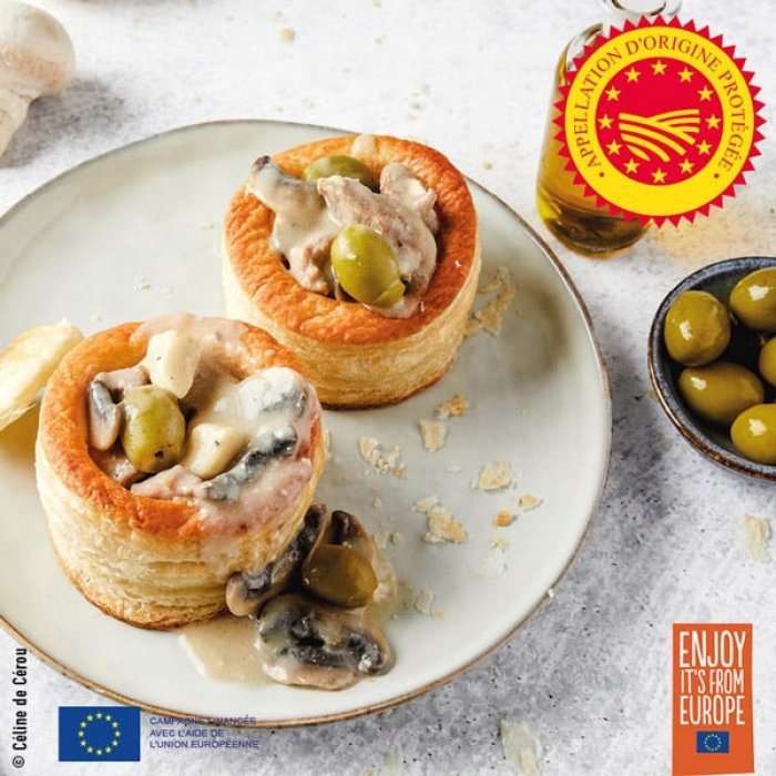 Bouchées à la reine, huile d'olive d'Aix-en-Provence AOP