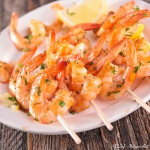 Crevettes marinées à la plancha