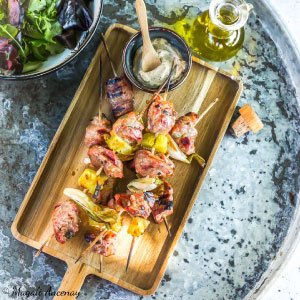 Brochettes porc/ananas
