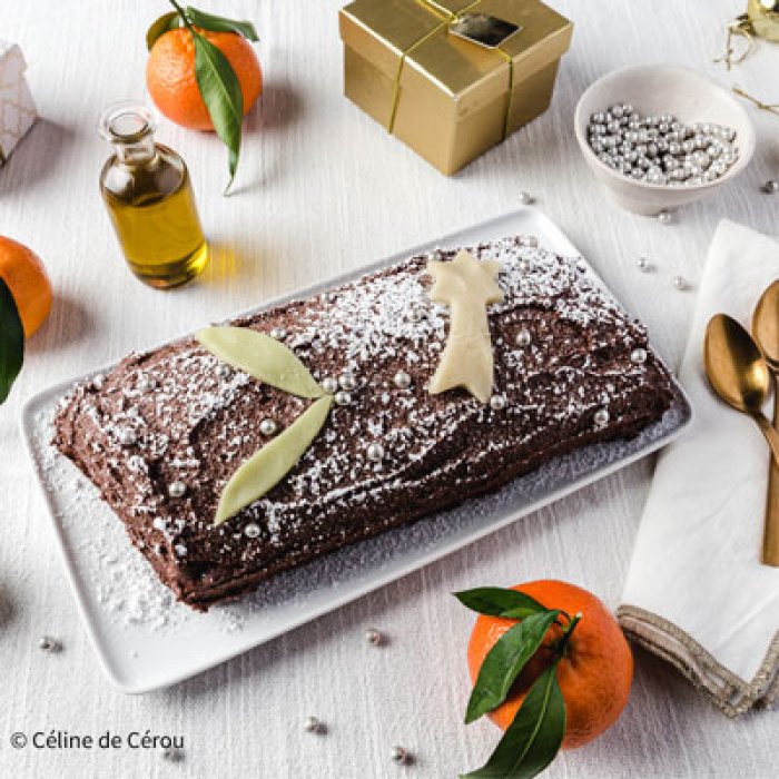 Bûche de Noël au chocolat et à l’orange