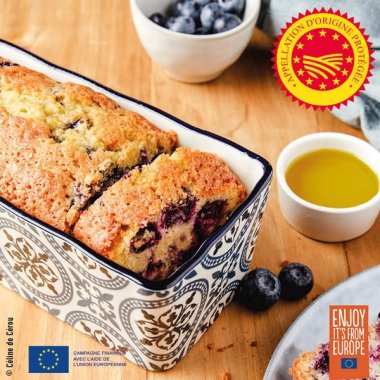 Cake myrtilles-amandes-huile d'olive