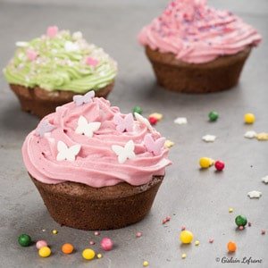 Cupcake chocolat - framboise à l'huile d'olive