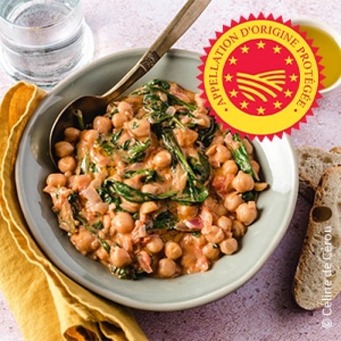 Curry pois chiches – épinards – huile d’olive de Provence – olives maturées AOP