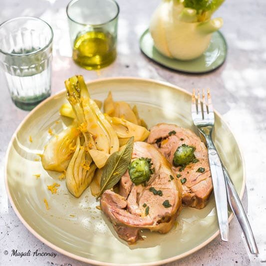Epaule d'agneau à la sauge, fenouils à l'orange