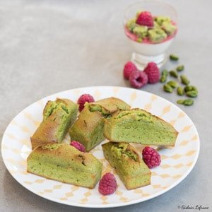 Financiers pistache, thé matcha et huile d'olive
