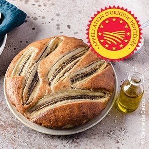 Gâteau à la banane, huile d’olive de la Vallée des Baux-de-Provence – olives maturées AOP