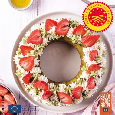 Gâteau fraises-pistaches