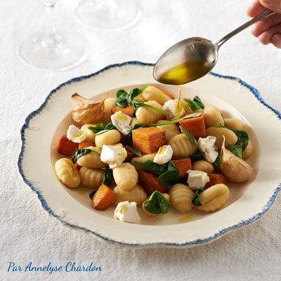 Gnocchis à la courge rôtie et au fromage de chèvre