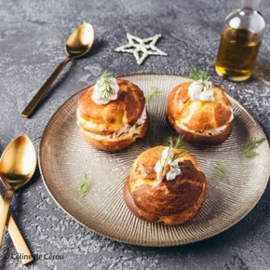 Gougères à la truite fumée