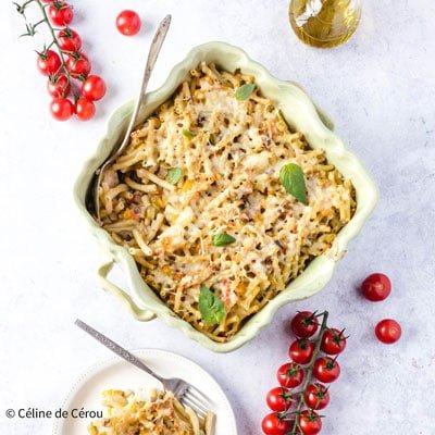 Gratin de pâtes aux légumes du soleil