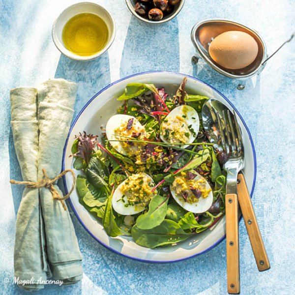 Oeufs mimosa à l'huile d'olive goût subtil
