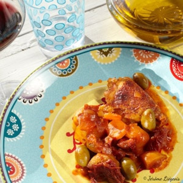 Poulet confit à l'huile d'olive